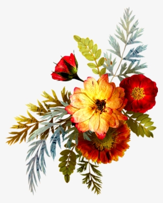 Flower Bouquet Drawing, Flower Art, Flower Png Images, - Vintage Fleur Png #8307745