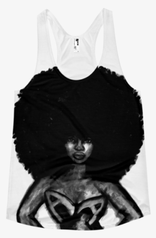 Afro Hero Girl Large Print Slim Fitted Tank Napp2reality - Active Tank #8307767