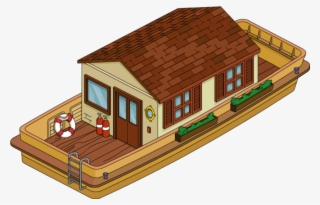 Tapped Out House Boat - House Boat Clipart #8309145