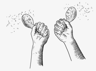 Shake And Tap The Chicken Between Your Thumb And Forefingers, - Sketch #8309617
