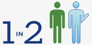 Two Human Figures With The Text 1 In - Graphic Design #8310535