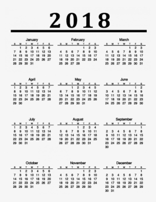 2018 Calendar Png Transparent - Png Transparent Calendar Png 2018 #8311613