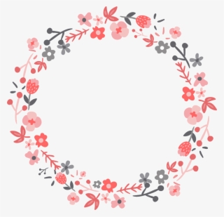Pink Fresh Round Hand Drawn Wreath Decorative Elements - Rose #8312030
