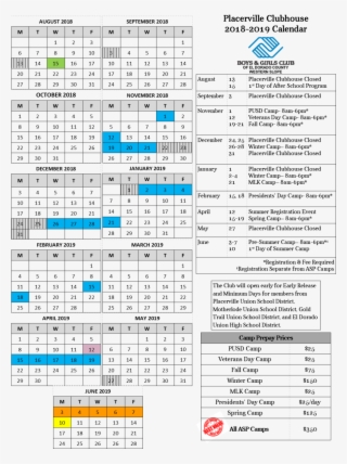 Pv 2018-2019 Asp Calendar #8312134