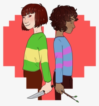 A Drawing Of Chara And Frisk From Undertale From The - Cartoon #8314255