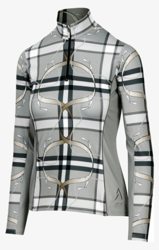 Arista Plaid & Leathers Quarter Zip In Gray - Pocket #8315895