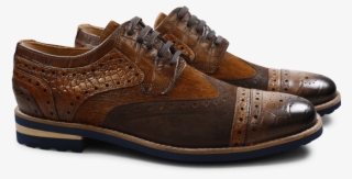 Derby Shoes Phil 10 Big Croco Kudu Wax Hair On Chocolate - Outdoor Shoe #8318384