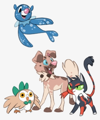 Sun And Moon Starters - Cartoon #8321842