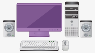 Parts Of A Desktop Computer With The Monitor Highlighted - Personal Computer #8324427