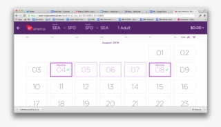 Tagged With → Calendar • Interface Design • Javascript - Flight Picker Calendar App #8326192