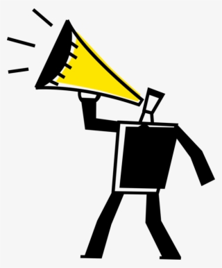 Vector Illustration Of Businessman Makes Announcement #8327236