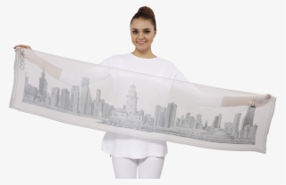 Chicago Collection Pencil Illustration Silk Georgette - Bust #8329729