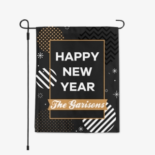 Modern Happy New Year Garden Flag - Doily #8331987