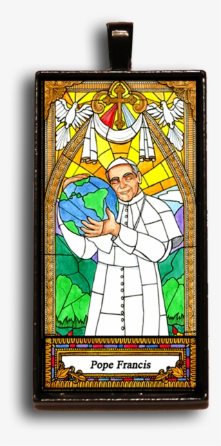 Pope Francis Bag Booster Or Necklace - Stained Glass #8335075