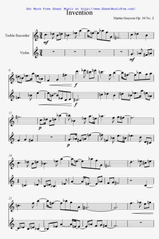 Free Sheet Music For Duos For Treble Recorder And Violin - Sheet Music #8337841