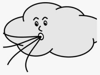 Cloud Clipart Outline - Wind Clip Art Transparent #8337890