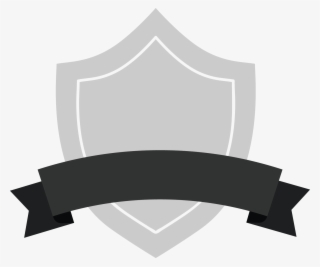 Gray Shield Badge With Black Ribbon - Colegio Adventista De Taboao Da Serra #8343519
