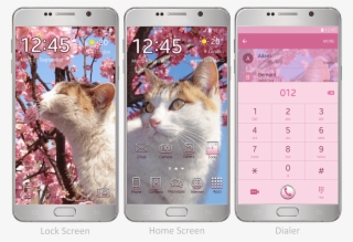 This Theme Features Blooming Cherry Blossoms And A - Cat Sniffing Flower Gif #8343797 This Theme Features Blooming Cherry Blossoms And A - Cat Sniffing Flower Gif #8343797
