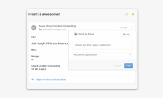 In Front, You Can Share A Message To A Slack Channel - Ipad Horizontal #8345552