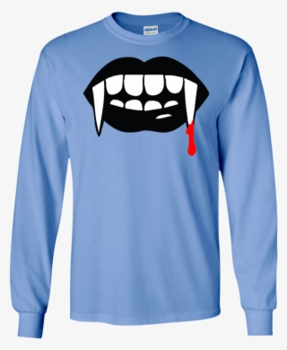 Black Vampire Fangs Halloween Ls T Shirt - Shirt #8345753