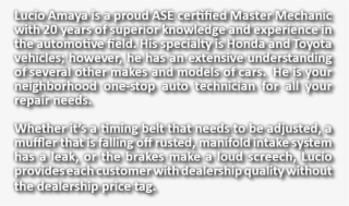 Lucio Amaya Is A Proud Ase Certified Master Mechanic - Dagga #8348858