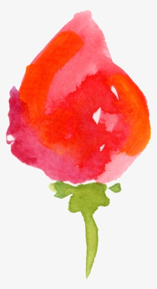 Red Flower Transparent Decorative - Watercolor Paint #8350877