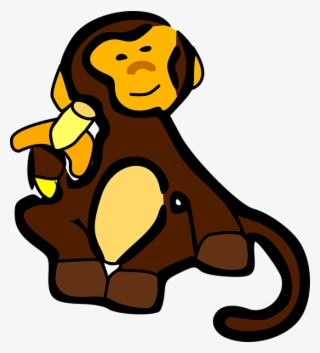 Lark Clip Art - Cartoon Monkey Eating Banana #8351803