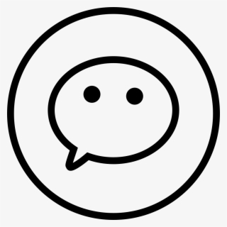 Wechat Logo Black White - Circle #8352056