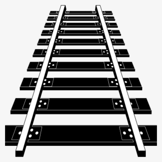 Railroad Tracks Clipart - Railway Track Clipart Black And White #8353532