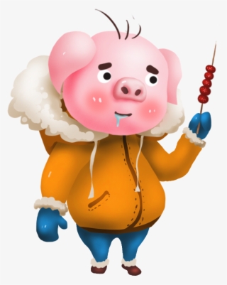 Hand Painted Pig Year Winter Commercial Png And Psd - Cartoon #8359032