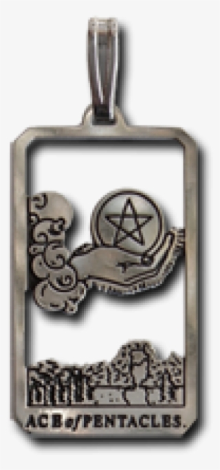 Ace Of Pentacles Small Tarot Pendant At Labeshops, - Tarot Pentacle Necklace #8359305