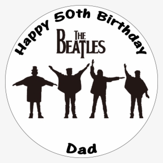 The Beatles Help Black White Round Cake Topper 550 - Beatles Help Cake #8366970