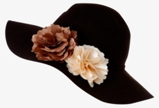 Black Flowers Hat Polyvore Moodboard Filler - Velvet #8367475