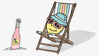 Lemon Deck Chair Bottle - Cartoon #8368601