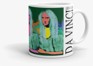 Collectible Blue Green Mona Lisa Pop Art Portrait Mug - Coffee Cup #8369160
