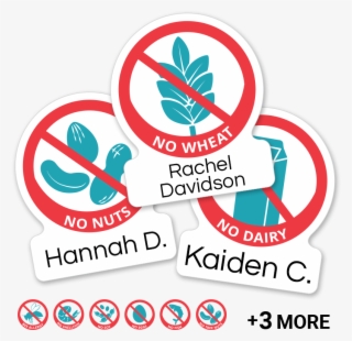 Allergy Labels With Icons For Peanuts, Nuts, Dairy - Allergy Labels #8373533