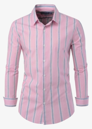 Mens Regular Stripe Pattern Long Sleeve Pink And Blue - Long-sleeved T-shirt #8375399