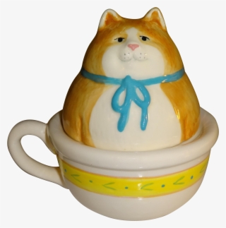 Fat Cat Sitting In Teacup Salt And Pepper Shakers Salt #8375431 Fat Cat Sitting In Teacup Salt And Pepper Shakers Salt #8375431