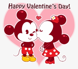 Mickey Mouse Clipart Valentine's Day - Happy Valentines Day Mickey And Minnie #8376880