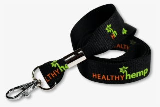 Healthy Hemp Logo Lanyard Black Background With Colored - Strap #8377010