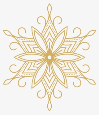 Gold Snowflake - Flower Design Laser Cutting #8377295