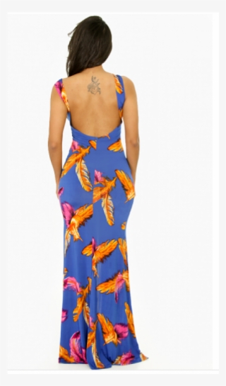 This Maxi Dress Features A V-neckline, Low Scoop Back, - Gown #8377757