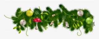 Garland Clipart Pine Cone - Green Christmas Decor Png #8377894