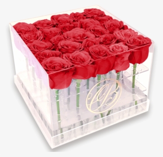 Caja De Acrílico Rosas Rojas - Rosas En Acrilico #8378067