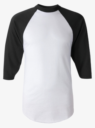 Template Augusta 420 3/4 Sleeve T-shirt - Black And White Baseball ...