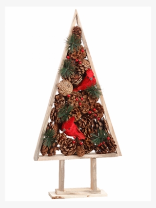 24" Pine Cone And Cardinal Topiary Tree Brown Red - Christmas Tree #8378315