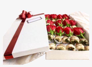 Caja Xl De Rosas Rojas Y Fresas Achocolatadas - Tulip #8378674
