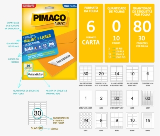 Tradução Dos Códigos - Etiquetas Pimaco Medidas #8379738