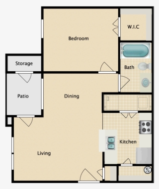 1 Bed 1 Bath - Floor Plan #8379924