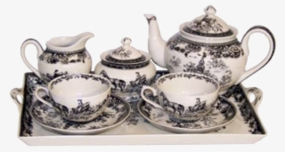 English Tea Set I Vintage Black Lds Art And Lds Temple - English Tea Sets #8381753